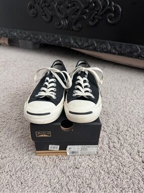 Converse Jack Purcell  Black and White Low-Top Canvas Sneakers